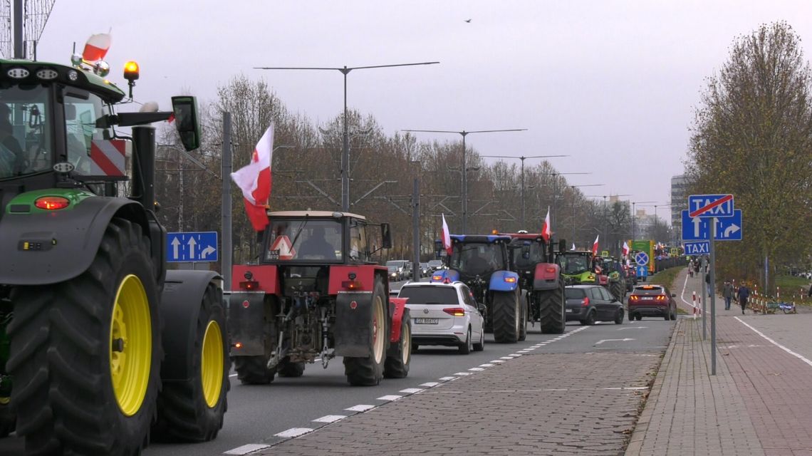 Protest rolników w Elblągu [WIDEO]