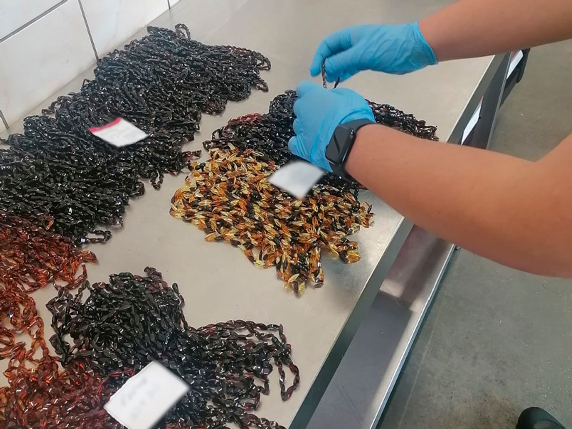 Przemycali 230 naszyjników z bursztynu Przemycali 230 naszyjników z bursztynu