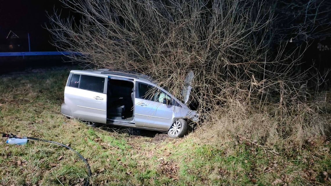 Rozbił się Mazdą na słupie na trasie Elbląg-Malbork. Był pijany