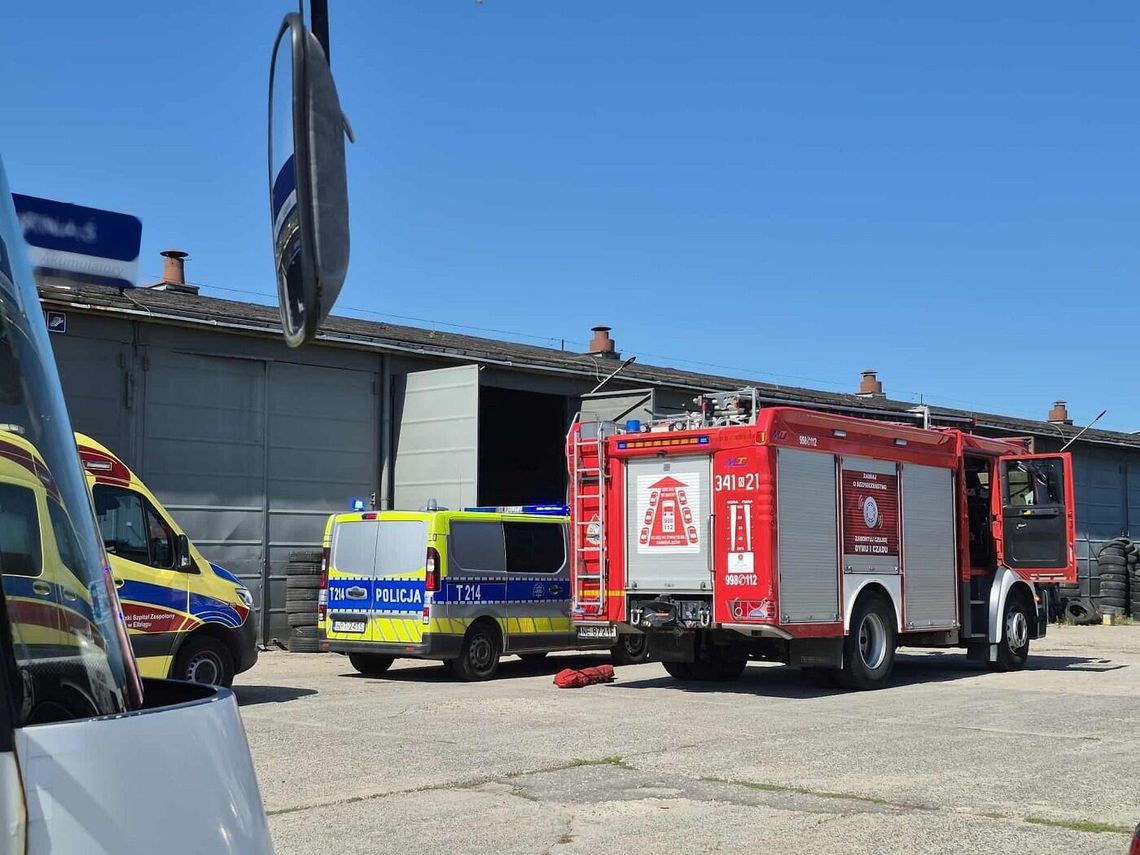 Wybuch opony na Lotniczej. Mężczyzna w stanie ciężkim trafił do szpitala
