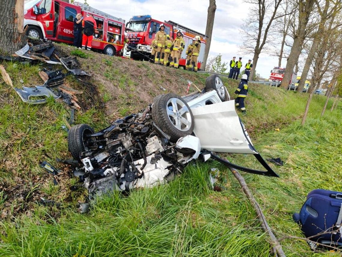 Wypadek na trasie Pasłęk-Orneta. 4 osoby ranne w tym dzieci