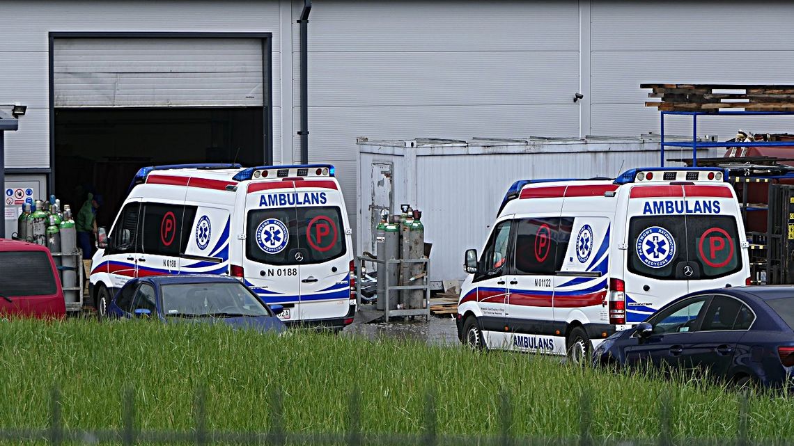 Wypadek w firmie na Modrzewinie