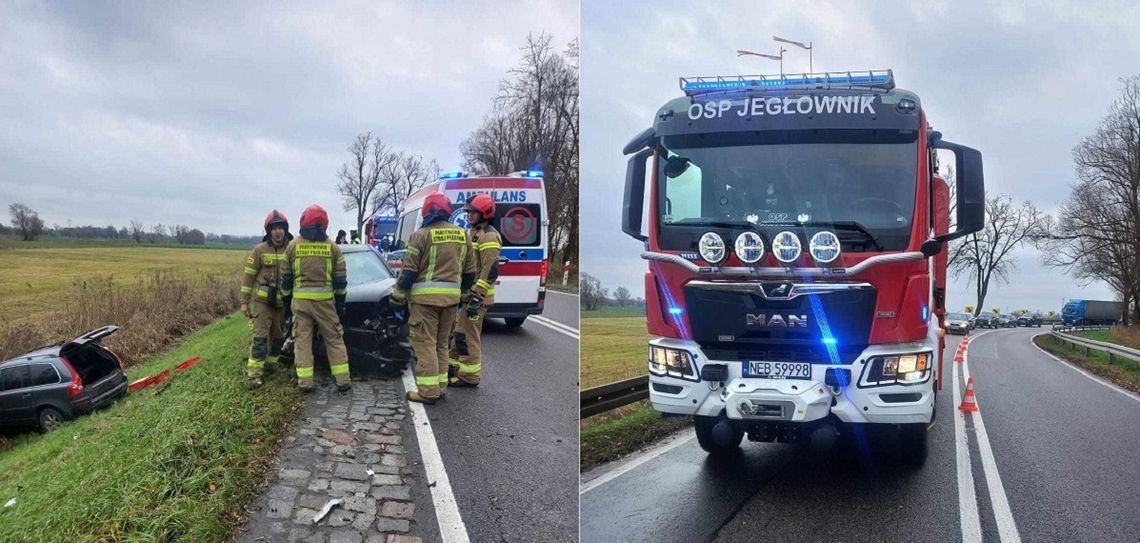 Zderzenie samochodów na trasie Elbląg-Malbork