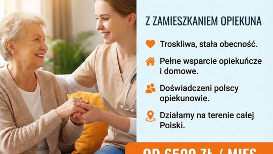 Firma oferuje opiekę seniora z zamieszkaniem