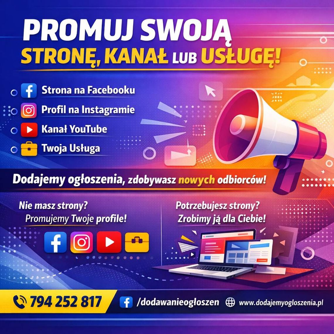 Promuj swoją stronę Facebook, Instagram, YouTube lub usługę przez ogłoszenia