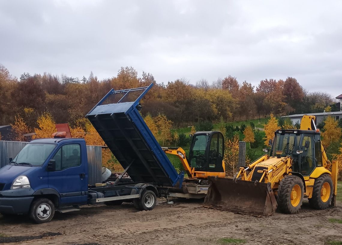 Usługi ziemne, koparko ładowarka, minikoparka, transport wywrotka 3,5 tony