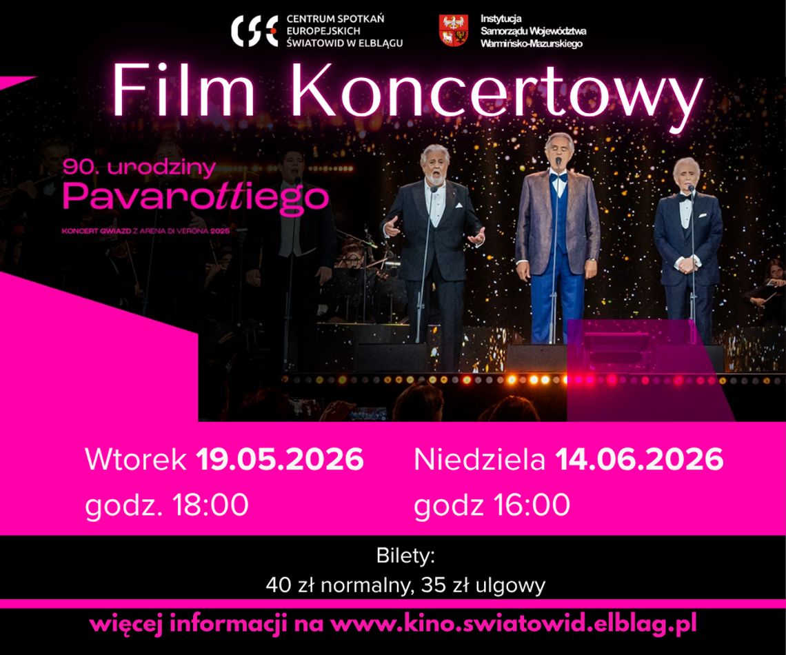 90. urodziny Pavarottiego - film koncertowy w Kinie Światowid | 19.05.2026