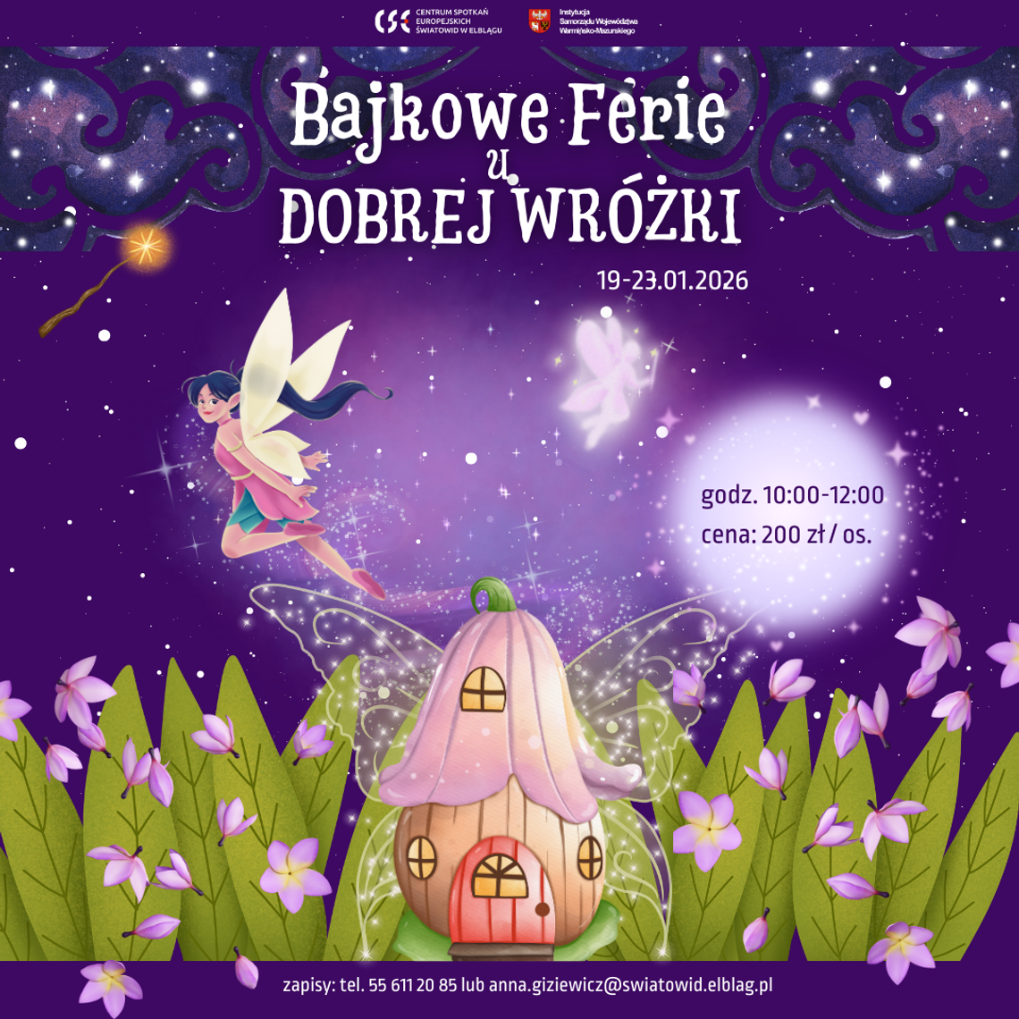 Bajkowe Ferie u Dobrej Wróżki – twórczy tydzień dla dzieci w CSE Światowid - 19-23.01.2026 Bajkowe Ferie u Dobrej Wróżki – twórczy tydzień dla dzieci w CSE Światowid - 19-23.01.2026
