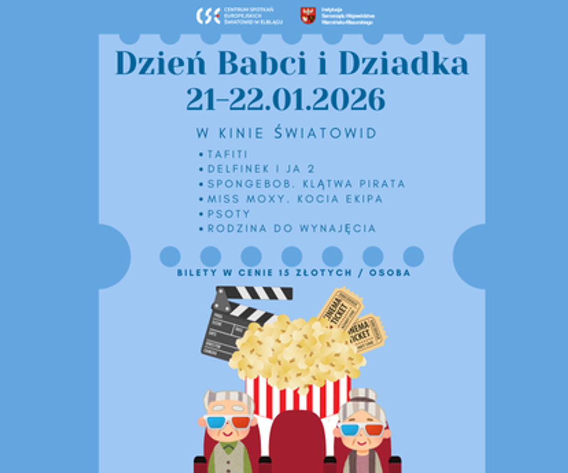 Dzień Babci i Dziadka w Kinie Światowid - specjalna oferta w dniach 21 i 22 stycznia