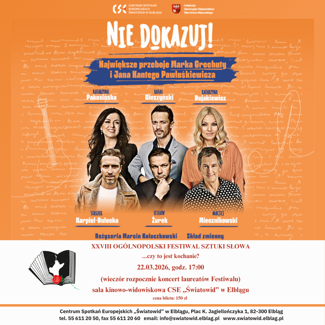 KONCERT: „Nie Dokazuj! Największe przeboje Marka Grechuty i Jana Kantego Pawluśkiewicza” - 22 marca 2026