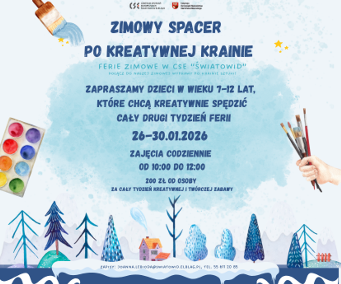 Zimowy spacer po kreatywnej krainie – ferie plastyczne w CSE Światowid - 26-30 stycznia 2026